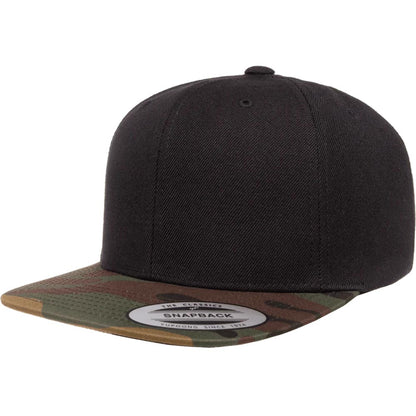 Yupoong 6089M Custom Leather Patch Premium Snapback Hat