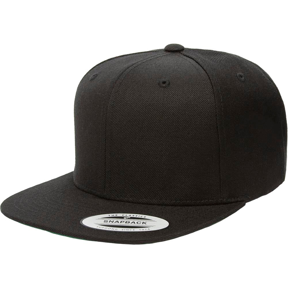 Yupoong 6089M Custom Leather Patch Premium Snapback Hat