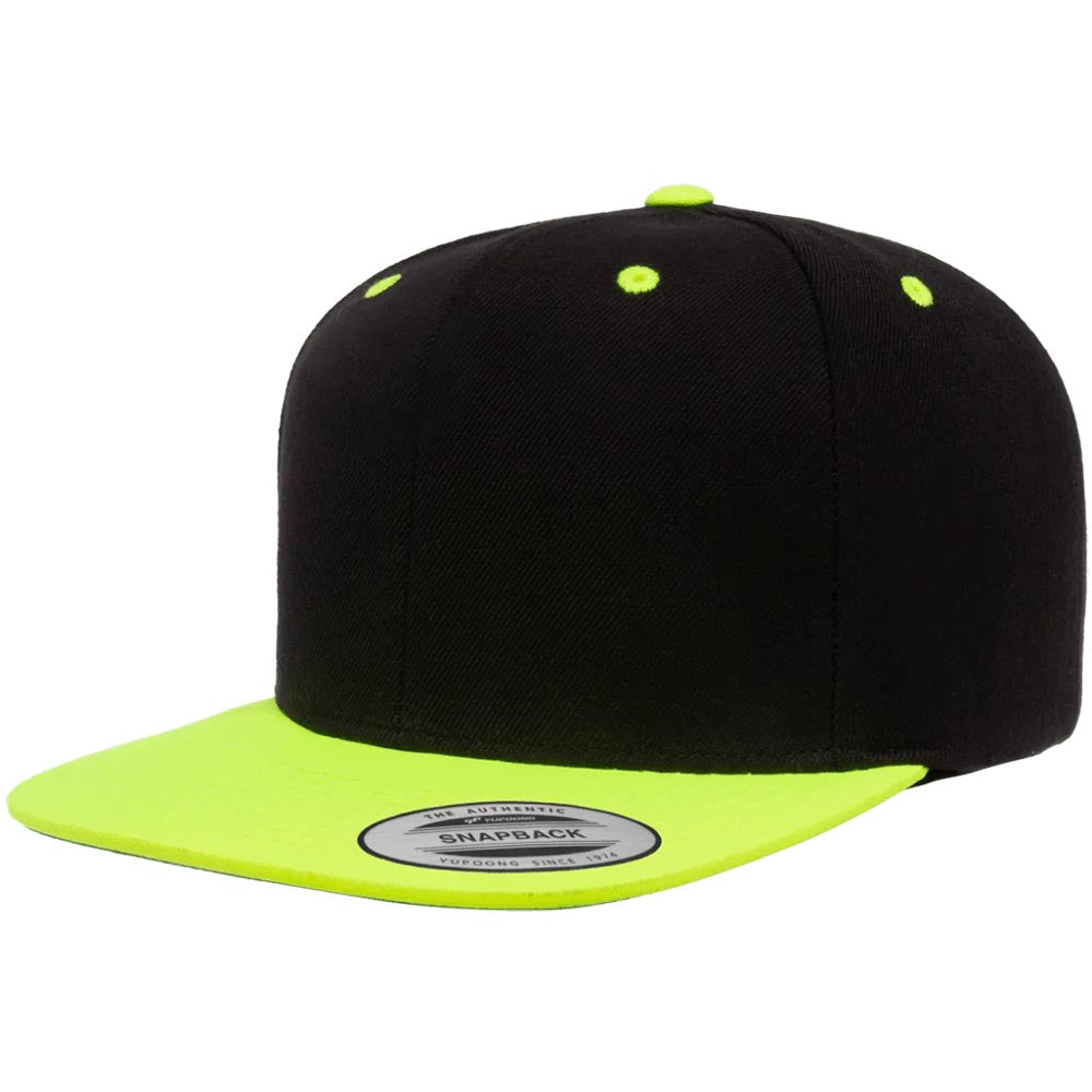 Yupoong 6089M Custom Leather Patch Premium Snapback Hat