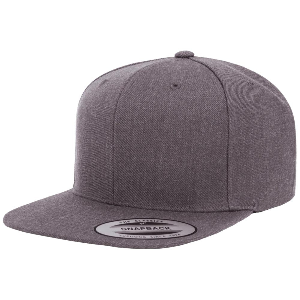 Yupoong 6089M Custom Leather Patch Premium Snapback Hat