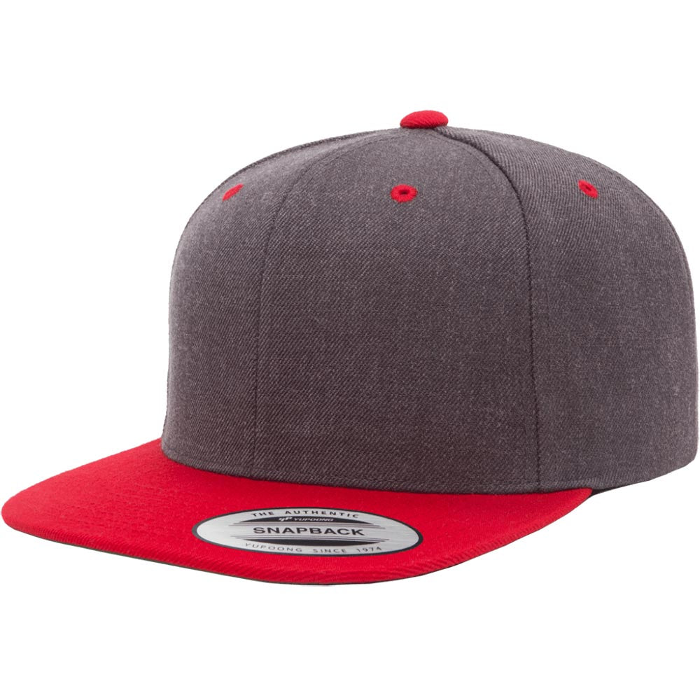 Yupoong 6089M Custom Leather Patch Premium Snapback Hat