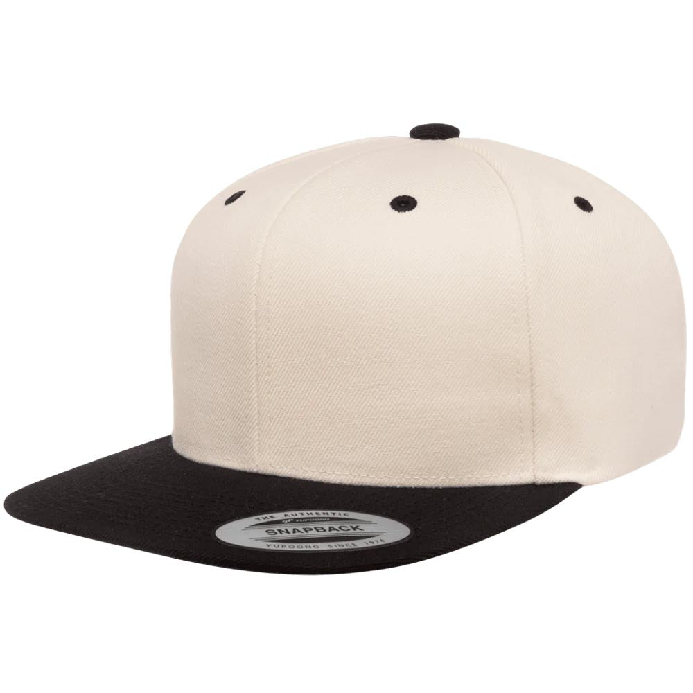 Yupoong 6089M Custom Leather Patch Premium Snapback Hat
