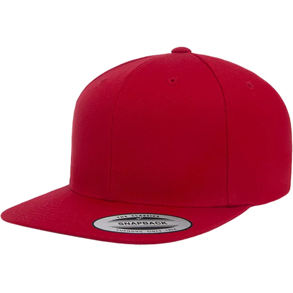 Yupoong 6089M Custom Leather Patch Premium Snapback Hat