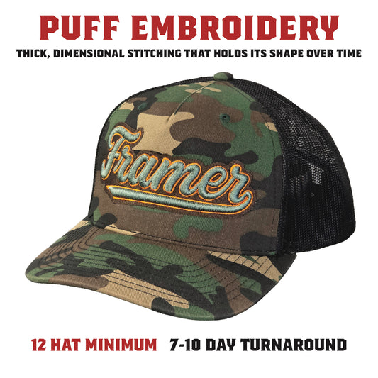 Richardson 112 3D Puff Embroidered Hats – 12 Pack (7-Day Turnaround)