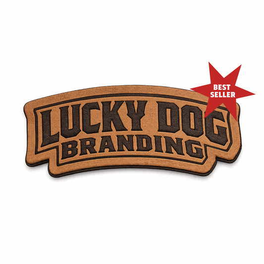 Laser Engraved Genuine Leather Patch - 12 Pack