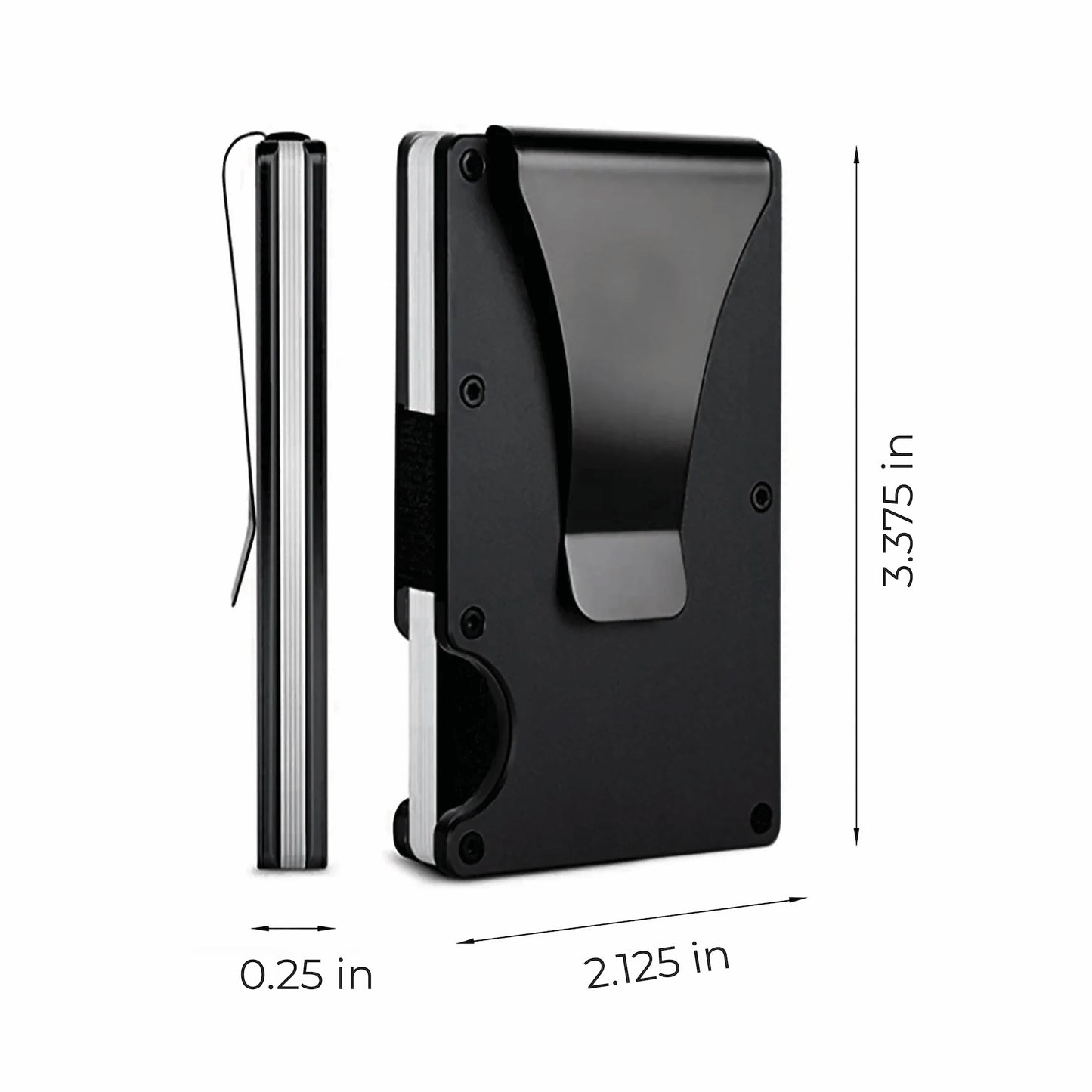 Wallet size guide showing dimensions and layout for laser engraved wallet design