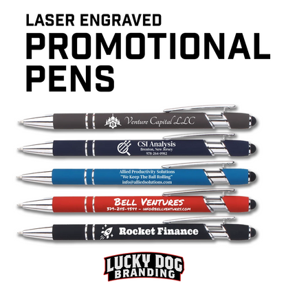Custom Laser Engraved Soft Touch Pens with Stylus