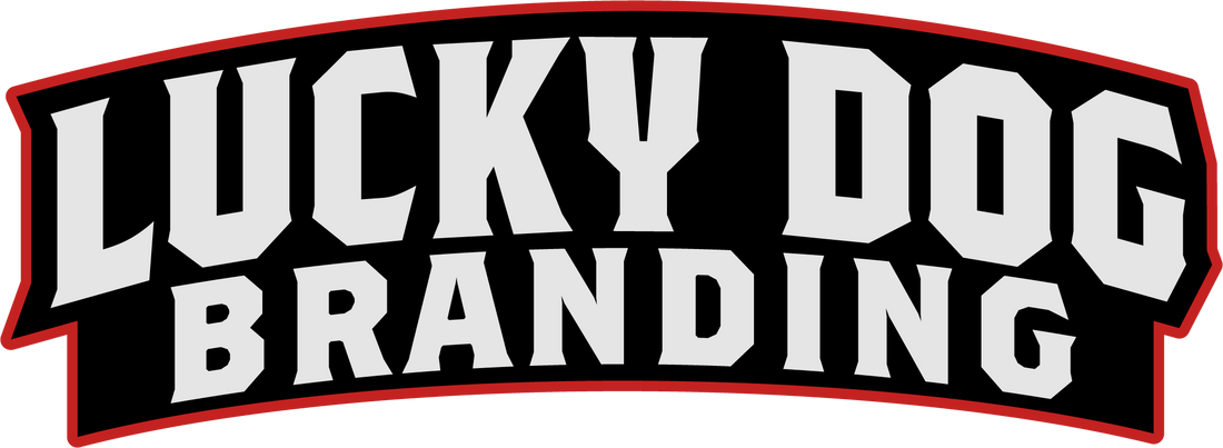 Lucky Dog Branding logo with white text on a black background
