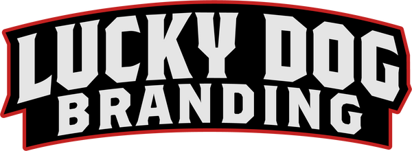 Lucky Dog Branding logo with white text on a black background