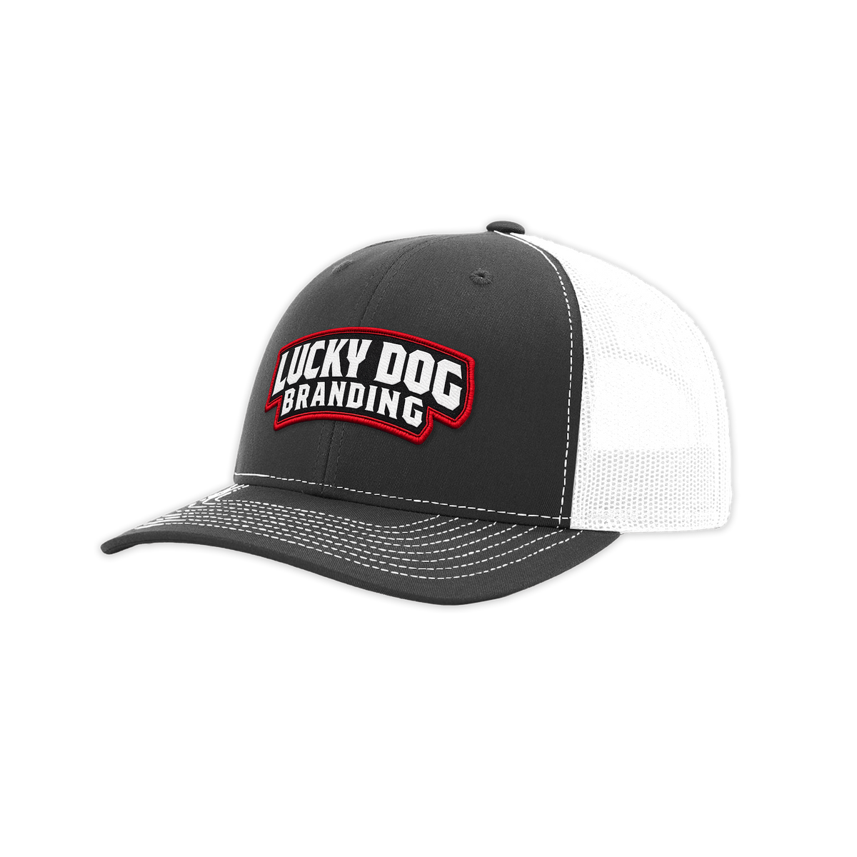 Sub and Stitch lucky dog branding patch on Richardson 112 hat